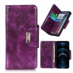 For iPhone 12 Pro Max Crazy Horse Texture Horizontal Flip Leather Case with Holder & 6-Card Slots & Wallet(Purple)
