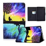 For Amazon Kindle Fire HD 8 (2016) / (2017) / (2018) Electric Pressed TPU Colored Drawing Horizontal Flip Leather Case with Holder & Pen Slot(Starry Sky Reflection)