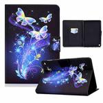 For Amazon Kindle HD 8 (2020) Electric Pressed TPU Colored Drawing Horizontal Flip Leather Case with Holder & Pen Slot(Butterflies Flower)