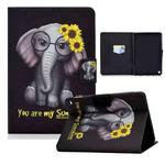 For Amazon Kindle HD 8 (2020) Electric Pressed TPU Colored Drawing Horizontal Flip Leather Case with Holder & Pen Slot(Flower Elephant)