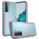 For Samsung Galaxy S21 5G TPU + PC Shockproof Protective Case(Grey Green + Pink)