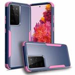 For Samsung Galaxy S21 Ultra 5G TPU + PC Shockproof Protective Case(Royal Blue + Pink)
