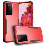 For Samsung Galaxy S21 Ultra 5G TPU + PC Shockproof Protective Case(Red + Black)
