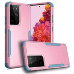For Samsung Galaxy S21 Ultra 5G TPU + PC Shockproof Protective Case(Pink + Grey Green)