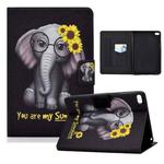 Electric Pressed TPU Colored Drawing Horizontal Flip Leather Case with Holder & Pen Slot For iPad mini 4 / mini 3 / mini 2 / mini(Flower Elephant)