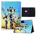Electric Pressed TPU Colored Drawing Horizontal Flip Leather Case with Holder & Pen Slot For iPad 10.2 (2019) / (2020) & iPad Air (2019) (Glasses Giraffe)
