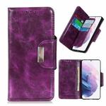 For Samsung Galaxy S21+ 5G Crazy Horse Texture Horizontal Flip Leather Case with Holder & 6-Card Slots & Wallet(Purple)