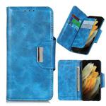 For Samsung Galaxy S21 Ultra 5G Crazy Horse Texture Horizontal Flip Leather Case with Holder & 6-Card Slots & Wallet(Blue)