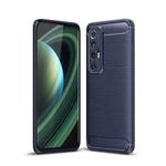 For Xiaomi Mi 10S Brushed Texture Carbon Fiber TPU Case(Navy Blue)