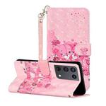 For Samsung Galaxy S21 Ultra 5G 3D Pattern Horizontal Flip Leather Case with Holder & Card Slots & Wallet & Lanyard(Little Bear)