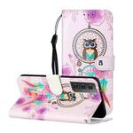 For Samsung Galaxy S21+ 5G Oil Embossed Coloured Drawing Pattern Horizontal Flip PU Leather Case with Holder & Card Slots & Wallet & Lanyard(Owl Wind Chimes)