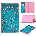 For Galaxy Tab A 8.0 (2019) T290 Colored Drawing Pattern Horizontal Flip Leather Case with Holder & Card Slots & Wallet(Plum Blossom)