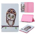 For Galaxy Tab A 8.0 (2019) T290 Colored Drawing Pattern Horizontal Flip Leather Case with Holder & Card Slots & Wallet(Owl)