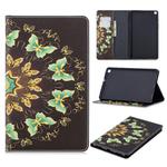 For Galaxy Tab A 8.0 (2019) T290 Colored Drawing Pattern Horizontal Flip Leather Case with Holder & Card Slots & Wallet(Semicircular Butterfly)