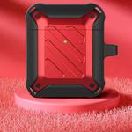 Wireless Earphones Shockproof Bumblebee Twill Silicone Protective Case For AirPods 1/2(Black Red)