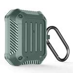 Wireless Earphones Shockproof Carbon Fiber Luggage TPU Protective Case For AirPods 1/2(Green)