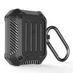 Wireless Earphones Shockproof Carbon Fiber Luggage TPU Protective Case For AirPods 1/2(Black)