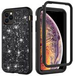 For iPhone 11 Pro Max 3 in 1 Glitter Solid Color TPU + PC Shockproof Case(Black)