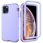 For iPhone 11 Pro 3 in 1 Leather Oil TPU + PC Shockproof Case(Light Purple)