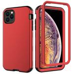 For iPhone 11 Pro Max 3 in 1 Leather Oil TPU + PC Shockproof Case(Red)
