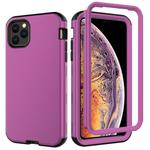 For iPhone 11 Pro Max 3 in 1 Leather Oil TPU + PC Shockproof Case(Dark Purple)