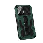 For Xiaomi Redmi K40 / K40 Pro Vanguard Warrior All Inclusive Double-color Shockproof TPU + PC Protective Case with Holder(Graphite Green)
