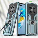For Huawei Mate 40 Pro Armor 2 in 1 PC + TPU Magnetic Shockproof Case with Foldable Holder(Cyan)
