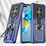 For Huawei Mate 40 Pro Armor 2 in 1 PC + TPU Magnetic Shockproof Case with Foldable Holder(Blue)