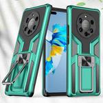 For Huawei Mate 40 Pro+ Armor 2 in 1 PC + TPU Magnetic Shockproof Case with Foldable Holder(Green)