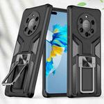 For Huawei Mate 40 Pro+ Armor 2 in 1 PC + TPU Magnetic Shockproof Case with Foldable Holder(Black)