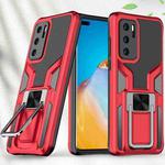 For Huawei P40 Armor 2 in 1 PC + TPU Magnetic Shockproof Case with Foldable Holder(Red)