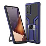 For Samsung Galaxy Note20 Armor 2 in 1 PC + TPU Magnetic Shockproof Case with Foldable Holder(Blue)