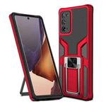 For Samsung Galaxy Note20 Armor 2 in 1 PC + TPU Magnetic Shockproof Case with Foldable Holder(Red)