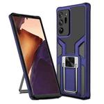 For Samsung Galaxy Note20 Ultra Armor 2 in 1 PC + TPU Magnetic Shockproof Case with Foldable Holder(Blue)