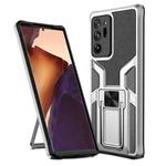 For Samsung Galaxy Note20 Ultra Armor 2 in 1 PC + TPU Magnetic Shockproof Case with Foldable Holder(Silver)