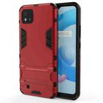 For OPPO Realme C20 PC + TPU Shockproof Protective Case with Invisible Holder(Red)