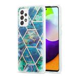 For Samsung Galaxy A52 5G / 4G 3D Electroplating Marble Pattern TPU Protective Case(Blue Green)