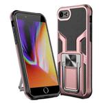 Armor 2 in 1 PC + TPU Magnetic Shockproof Case with Foldable Holder For iPhone 7 / 8(Rose Gold)