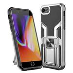 Armor 2 in 1 PC + TPU Magnetic Shockproof Case with Foldable Holder For iPhone 7 / 8(Silver)