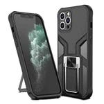 For iPhone 11 Pro Armor 2 in 1 PC + TPU Magnetic Shockproof Case with Foldable Holder (Black)