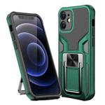 For iPhone 12 mini Armor 2 in 1 PC + TPU Magnetic Shockproof Case with Foldable Holder (Green)