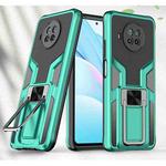 For Xiaomi Mi 10T Lite 5G Armor 2 in 1 PC + TPU Magnetic Shockproof Case with Foldable Holder(Green)