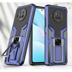 For Xiaomi Mi 10T Lite 5G Armor 2 in 1 PC + TPU Magnetic Shockproof Case with Foldable Holder(Blue)