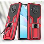 For Xiaomi Mi 10T Lite 5G Armor 2 in 1 PC + TPU Magnetic Shockproof Case with Foldable Holder(Red)