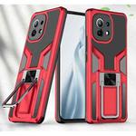 For Xiaomi Mi 11 Armor 2 in 1 PC + TPU Magnetic Shockproof Case with Foldable Holder(Red)