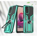 For Xiaomi Redmi Note 10 Armor 2 in 1 PC + TPU Magnetic Shockproof Case with Foldable Holder(Green)