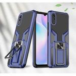 For Xiaomi Redmi 9A Armor 2 in 1 PC + TPU Magnetic Shockproof Case with Foldable Holder(Blue)