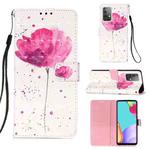 For Samsung Galaxy A52 5G / 4G 3D Painting Horizontal Flip Leather Case with Holder & Card Slot & Wallet & Lanyard(Pink Flower)