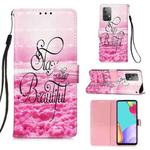 For SamsungGalaxy A52 5G / 4G 3D Painting Horizontal Flip Leather Case with Holder & Card Slot & Wallet & Lanyard(Pink Clouds)