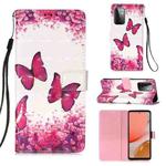 For Samsung Galaxy A72 5G / 4G 3D Painting Horizontal Flip Leather Case with Holder & Card Slot & Wallet & Lanyard(Rose Butterfly)